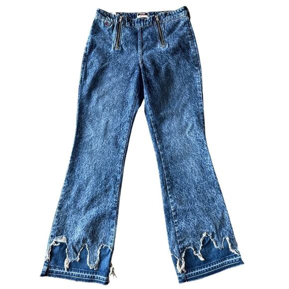 Wrangler Fender Bootcut Jeans 28x32 Double Fly Zipper Pocketless Destressed NEW - Picture 1 of 12